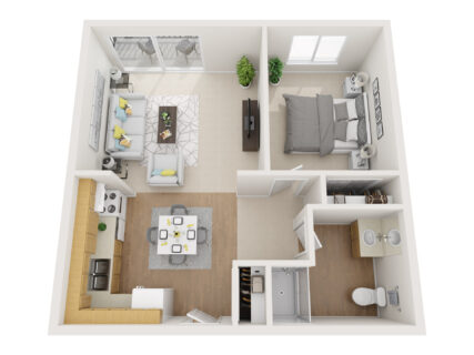 1 Bed / 1 Bath / 552 sq ft / Availability: Please Call / Deposit: $300+ / Rent: $1,100